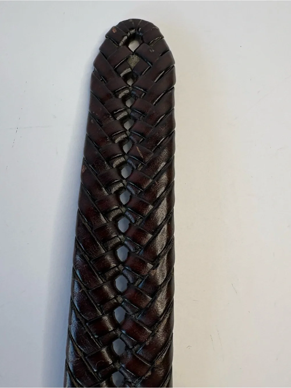44 inch Braided Brown Leather Brass Patina Buckle Dockers Belt Heritage Preppy